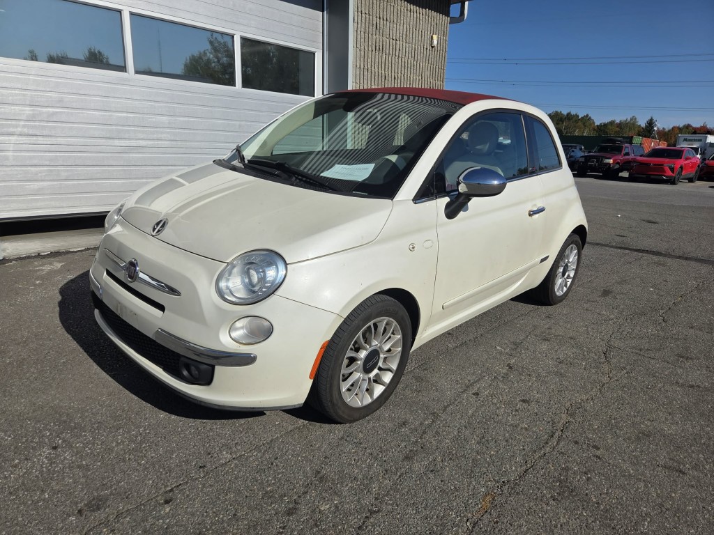 White 2014 FIAT 500 Convertible Front-Wheel Drive Automatic