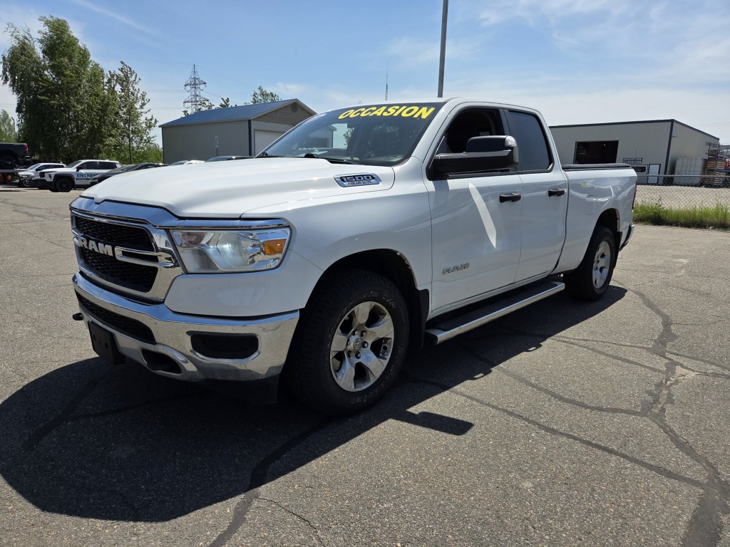 White 2019 RAM 1500 Tradesman Quad Cab 4WD Pickup Truck Four-Wheel Drive Automatic